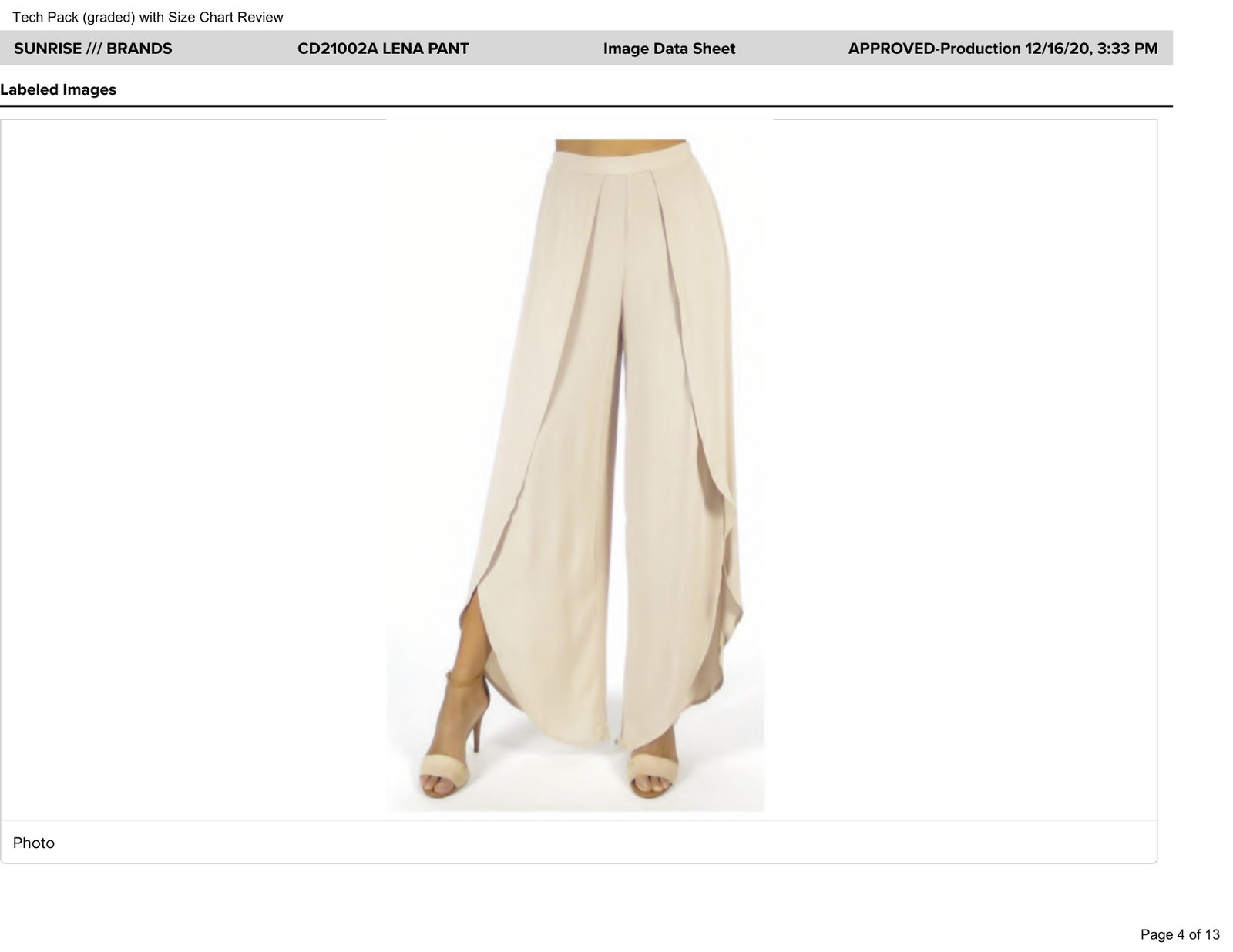 Reference photo of the Lena pant, a flowing tulip-front knit palazzo