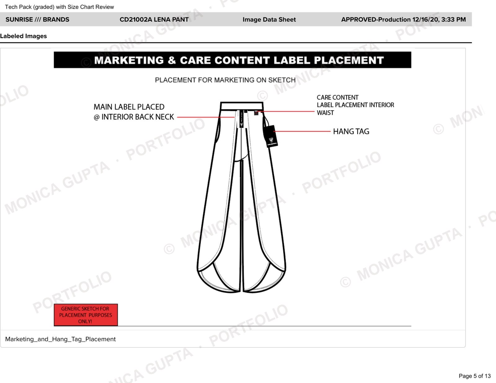 Marketing and hangtag placement